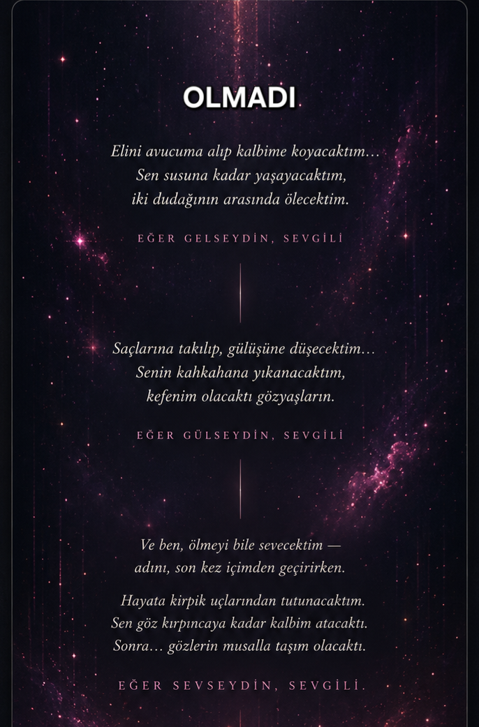 Olmadı şiir görseli